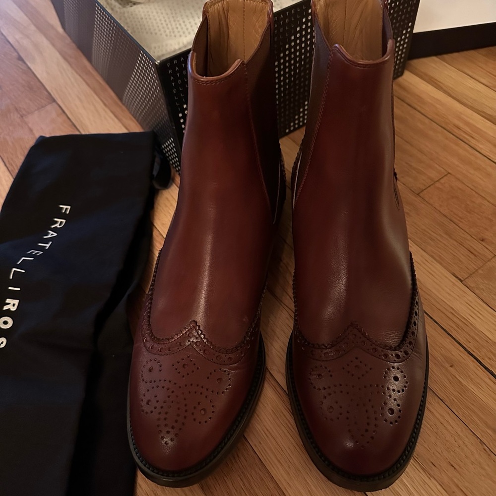 🎁Fratelli Rossetti Leather Boots Antique Mandorla LIKE NEW!!! 37.5 SOLD OUT🎁